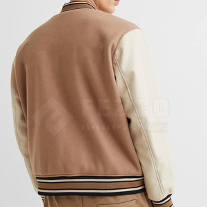 Veste Letterman surdimensionnée pour homme Manteau d'hiver confortable avec col montant et logo avant Matériau durable - Product Image 3