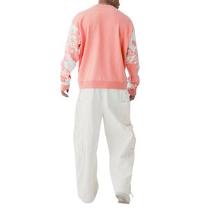 Sweat-shirt d'hiver chaud à manches longues décontracté vintage pour homme avec motif uni en polyester/coton uni - Product Image 2