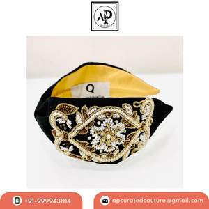 Precio de fábrica, última colección, diademas de estilo turbante bordadas a mano a la moda para mujer, accesorios para el cabello - Product Image 5