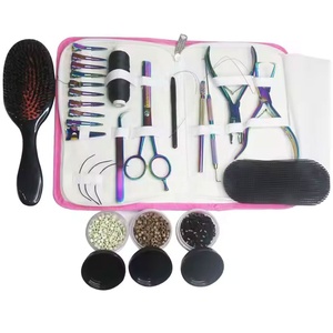 Hair Extension Tool Kit Set With <b>Needle</b> Professional Hair Extension & <b>Beading</b> Tool Kit Plier With Leather Pouch Eco-Friendly - Product Image 5