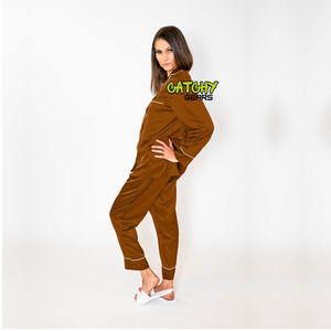Style décontracté à manches courtes femmes pyjama ensemble femmes vêtements de détente pas cher deux pièces respirant Satin soie mariée femmes pyjama short ensemble - Product Image 2
