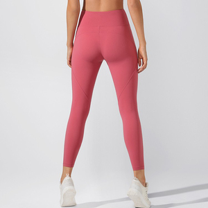 Leggings unis sans couture Collants de yoga Pantalons de yoga serrés tricotés à taille haute personnalisés Leggings de haute qualité pour femmes - Product Image 2