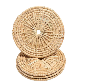Design fantaisie rond rotin tasse à thé caboteur table rotin tapis et tampons qualité Standard Restaurant rotin sous-verres plateau à thé - Product Image 2