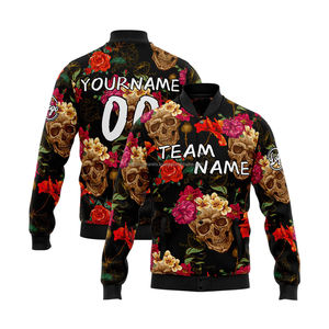 Custom Urban Streetwear Style Varsity Jacket Trendy 2017 con cuello levantado y logotipo bordado en la parte delantera - Product Image 1