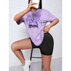 Camisetas Extra Grandes Casuales de Algodón 100% de Alta Calidad para Mujer, con Logotipo Personalizado y Estampado Personalizado, al por Mayor - Product Image 1