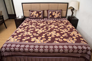 Drap de lit en pur coton Floral main BlocBedding reine main bloc drap de lit imprimé pur coton Double main bloc drap de lit - Product Image 2