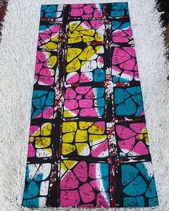 Tela de algodón de cera africana de Kenia colorida Material Real Ankara para vestidos Camisas Bolsos y moda cultural - Product Image 2