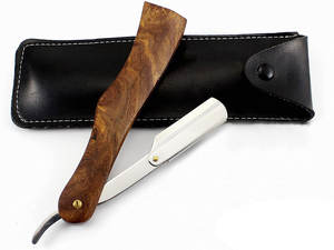 Maquinilla de afeitar recta de una sola hoja de acero inoxidable para hombres más vendidos, reutilizable con función de seguridad para recortar barba en salones - Product Image 4