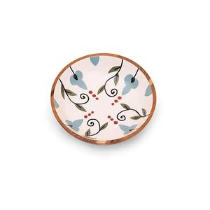 El último cuenco de madera para servir frutas y ensaladas, proveedor al por mayor, cuenco de madera con acabado a mano de nuevo diseño en color azul exterior - Product Image 3