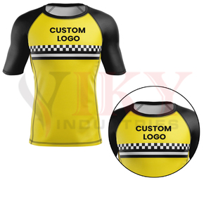 Camiseta de Protección Solar para Adultos, Nueva, Moderna y Cómoda, en Contraste de Color Negro y Amarillo, Fabricada en Poliéster/Nailon con Impresión por Transferencia de Calor - Product Image 6