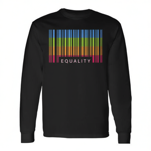 Premium Panromantic <b>Pride</b> Month Flag T-Shirt with Long Sleeves LGBT Equality Advocates' Promotional <b>Clothing</b> - Product Image 2