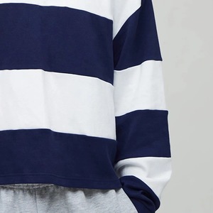 Camiseta de Rugby a Rayas de Algodón Puro al por Mayor, Cuello Polo, Manga Larga, Camiseta de Rugby para Hombre, 100% Algodón, Proveedor Mayorista Personalizado - Product Image 3