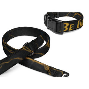 Ensemble collier et laisse de luxe édition noire et or avec motif de lettres élégant - Product Image 5