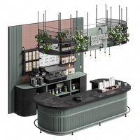 Design d'intérieur de kiosque à café haut de gamme, comptoir de bar à café sur mesure, adapté aux centres commerciaux