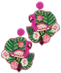 Nouvelles boucles d'oreilles de mode à la mode élégant fait à la main perlé broderie mignon multicolore fleur boucle d'oreille pour les femmes de l'inde - Product Image 4
