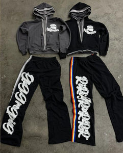 Conjunto de Sudadera y Pantalones Deportivos de Tres Capas con Lavado a la Piedra y Bordado Personalizado del Fabricante, Unisex para Maternidad - Product Image 1