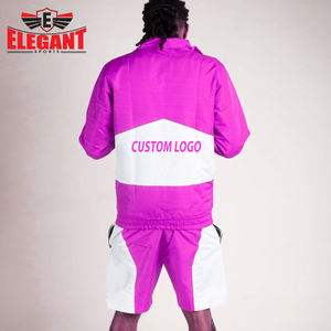 Conjunto de pantalones cortos y Sudadera con capucha de nailon con estampado de logotipo propio de calidad superior y precio de fábrica al por mayor de Elegant Sports - Product Image 4