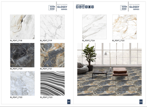 Azulejos de Porcelana con Aspecto de Mármol Brillante de Diseño Moderno Premium de 600x600 mm, Acabado Pulido, 8 mm de Grosor, para Apartamentos - Product Image 4