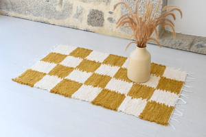 Alfombra de algodón hecha a mano de estilo vintage, color claro, lavable y personalizada para sala de estar, dormitorio, comedor y habitación de niños - Product Image 3