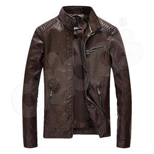Veste en cuir pour hommes à l'arrivée dans des couleurs personnalisées-Exportation du Pakistan Blouson décontracté à fermeture éclair pour hommes Veste en faux cuir - Product Image 2