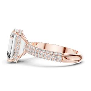 Anillo de Diamante de Laboratorio con Corte Esmeralda de 6.004 CT para Mujer, Claridad VVS-VS EF, Oro de 18KT, 14KT, 10KT y Plata 925, Oro Rosa, Amarillo, Blanco - Product Image 6