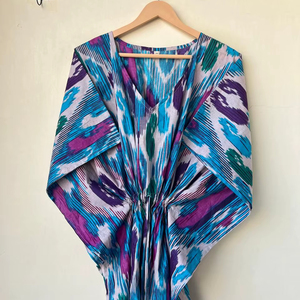 Vestido de caftán largo para ser mamá, uso diario, ropa de dormir para la playa, de algodón 100% caftán, vestido largo Maxi, regalo, caftán con estampado Floral - Product Image 1