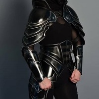 Cuirass en acier noir médiéval, tenue complète portative, style croisé, gothique, historique, pour cosplay, festival et exposition