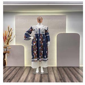 Haut imprimé en rayonne pour femmes ethniques avec broderie en fil de coton Ensemble Plazo de créateur pour fêtes faites à la main en Inde - Product Image 1