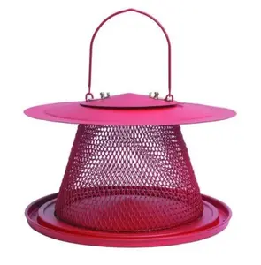 Jaula para pájaros colgante de venta de alta calidad Color Rosa redondo con asa en Metal Uso de diseño moderno para interiores y exteriores y jardines - Product Image 1