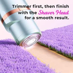 Afeitadora Eléctrica Recargable 2 en 1 para Mujer, Resistente al Agua IPX7, Recortadora de Bikini, Piernas, Brazos y Cuerpo, Azul, con Función de Lavado - Product Image 5