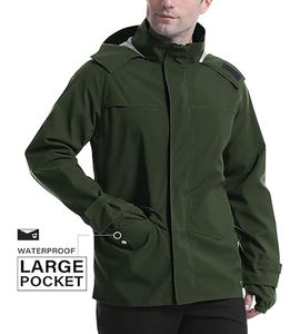Veste d'hiver pour homme avec logo personnalisé, streetwear, imperméable, matelassée, avec col montant, en nylon, softshell, coupe-vent tissé - Product Image 4