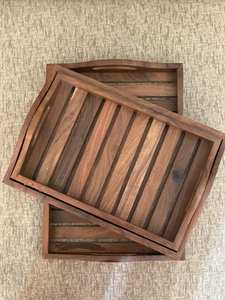 DESSOUS Design Plateau de service Rectangle en bois Finition naturelle Taille standard pour la maison et le mariage Plateau de service fait à la main - Product Image 2