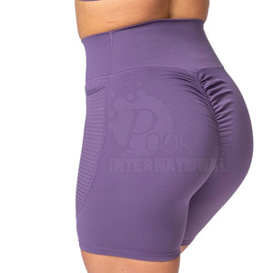 Short de Yoga Sexy en Spandex sans couture pour femmes, short de course à pied taille haute, taille personnalisée - Product Image 2