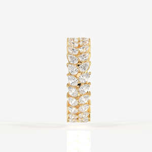 9K Gold Moissanite Diamond Eternity Band Pear Cut <b>Ring</b> Elegant and Luxurious - Product Image 3