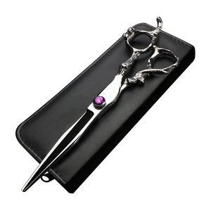 Meilleure qualité ciseaux à poignée Dragon finition ciseaux de barbier ciseaux de coupe de cheveux avec pochette en cuir PU - Product Image 1