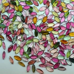 Pierres de forme marquise multi-tourmaline de qualité supérieure 4x8mm pierres précieuses naturelles polies et vendues en gros pour la fabrication de bijoux - Product Image 2