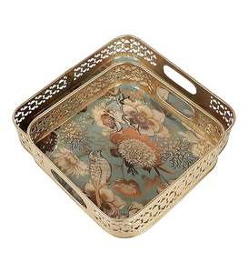 <b>copper</b> printed serving tray for festive table centerpiece <b>copper</b> printed serving tray with handcrafted artistic appeal - Product Image 3