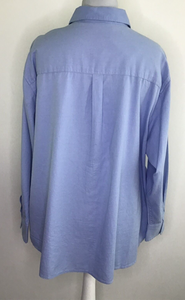 OEM azul puro algodón cuello camisa blusa tamaño manga larga mejor calidad al por mayor camisas para damas ODM - Product Image 5