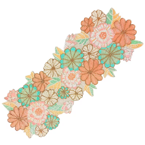 Echantillon gratuit Vente en gros Chemin de table en perles de verre motif floral brodé Napperon décoratif pour mariage à la maison - Product Image 2