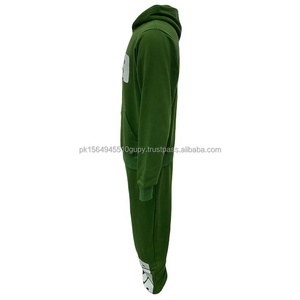 Otoño primavera Streetwear hombres Jogging Sweat Suit personalizado verde algodón Sudadera con capucha 3D gráfico serigrafía ecológica dos conjuntos - Product Image 3