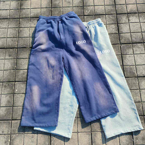 Pantalon baggy personnalisé en éponge française délavé à l'acide de haute qualité pantalon de survêtement logo pantalon de survêtement pour hommes pantalon de survêtement homme - Product Image 1