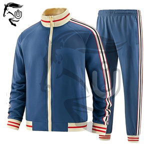 2025 hommes hiver survêtements ensembles polaire Polyester/coton à manches longues fermeture éclair pleine taille élastique séchage rapide respirant survêtement - Product Image 1