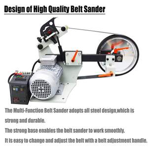 เครื่องขัดสายพานปรับความเร็วไฟฟ้า ขนาด 72 นิ้ว x 2 นิ้ว มัลติฟังก์ชั่น พร้อมแท่นวางเครื่องมือแบบแบนสำหรับทำมีด - Product Image 3