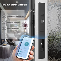 Cerradura Inteligente para Puerta con Ventana Corredera, Llaves Inteligentes de Aleación de Aluminio, Aplicación Tuya, Huella Dactilar, Bluetooth, para Oficina y Hogar