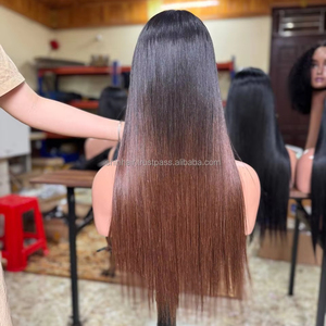Extensions de cheveux humains vierges du vendeur Perruques de couleur naturelle droites à os longs Cheveux vietnamiens bruts doublement étirés Fermeture 2x6 - Product Image 1