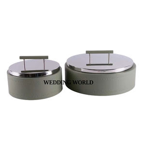 Ensemble de trois marmites en acier inoxydable à double paroi, ustensiles de cuisine, casserole ronde, vente en gros, nouveau réchaud à nourriture en métal de luxe - Product Image 4