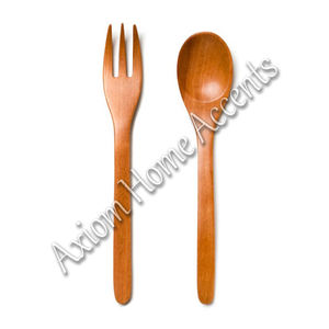 Elegante juego de cubiertos de madera hechos a mano por Axiom Home Accents Cucharas y tenedores de comedor modernos Material de metal - Product Image 6