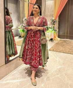 Pakistani Indian Clothing Wholesale Women's Straight Embroidered Crepe Dresses Casual Elegant <b>Sexy</b> Gown Bulk - Product Image 1