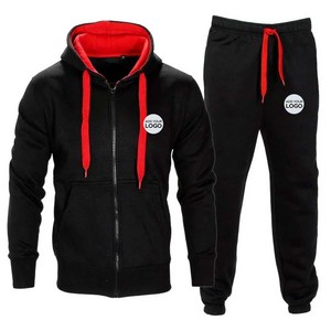High Street Fashion Custom Applique Embroidery Heavyweight Warm Winter Mens Tracksuit - Product Image 1