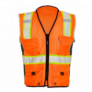Gilets de sécurité réfléchissants personnalisables multicolores à haute visibilité pour femmes et hommes, avec fermeture éclair, fluorescents, OEM - Product Image 2